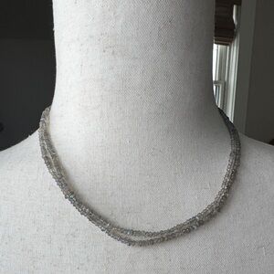 Layered Faceted Labradorite Bead Necklace in Gray